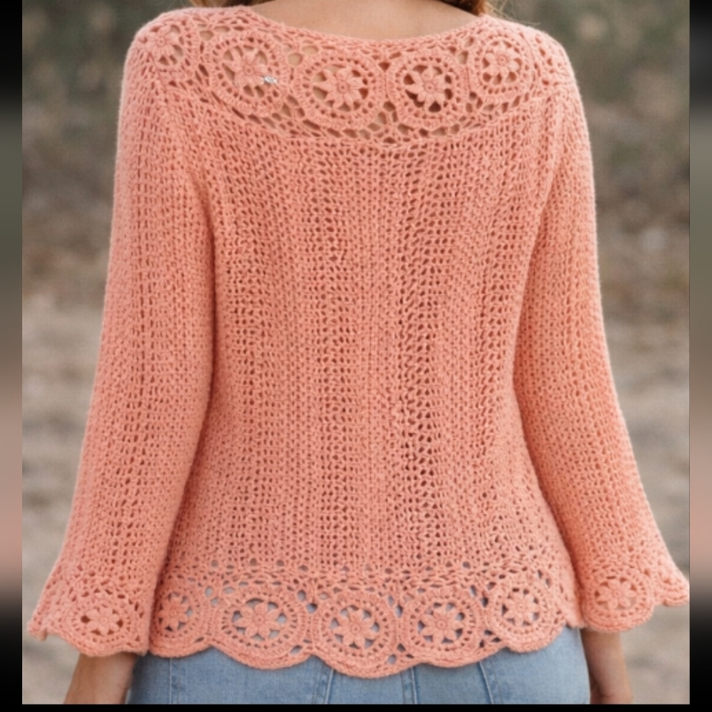 NWT ALLEGRA | Crochet Top L/XL - Picture 2 of 7